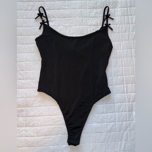 Black body suit with bow straps!!